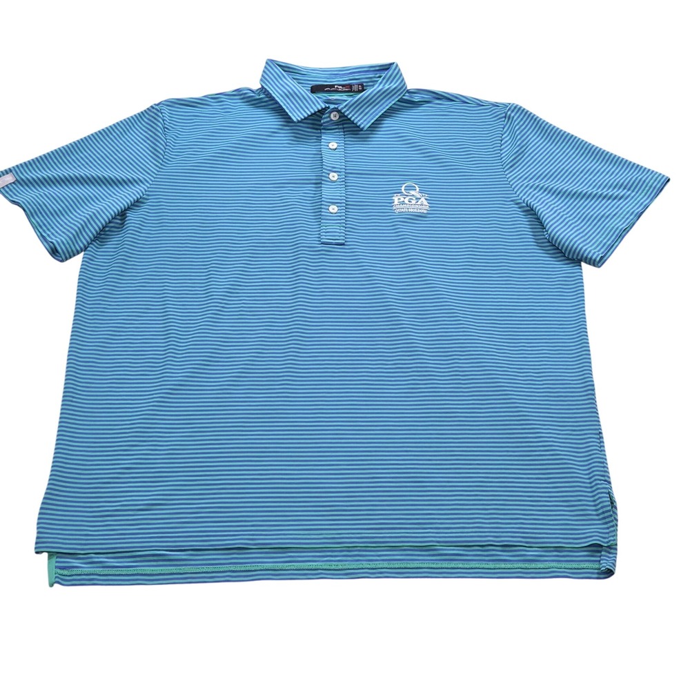 RLX Ralph Lauren Mens‎ XL Golf Polo 2017 PGA Championship Quail Hollow Striped